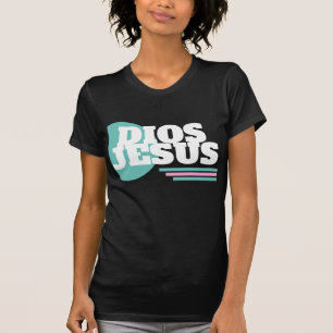 Camiseta Fe Dios Geométrico Rosa Modismo Cristiano