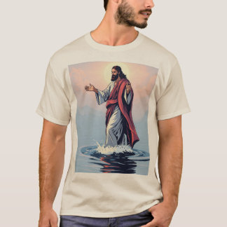 Camiseta Fe en acción: Jesús camina por el té de agua