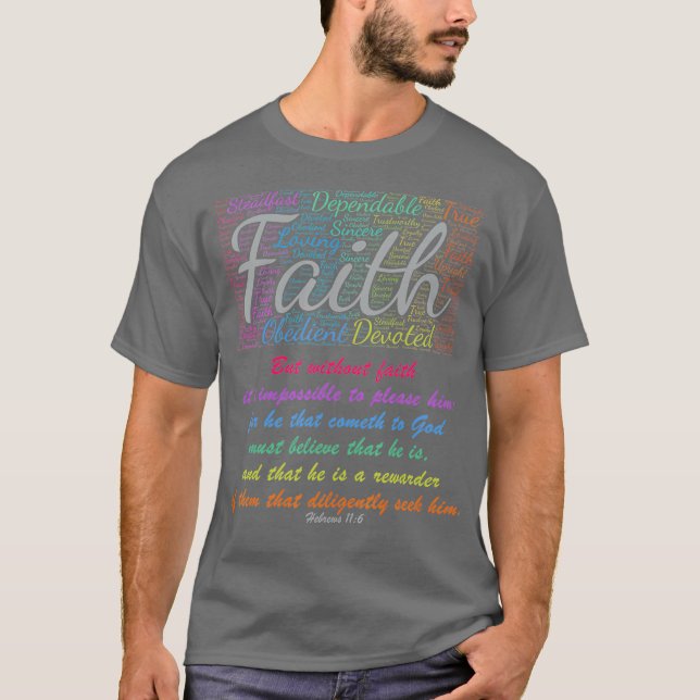 Camiseta FE EN JESÚS Hebreos 116 contra la Biblia Cristiana (Anverso)