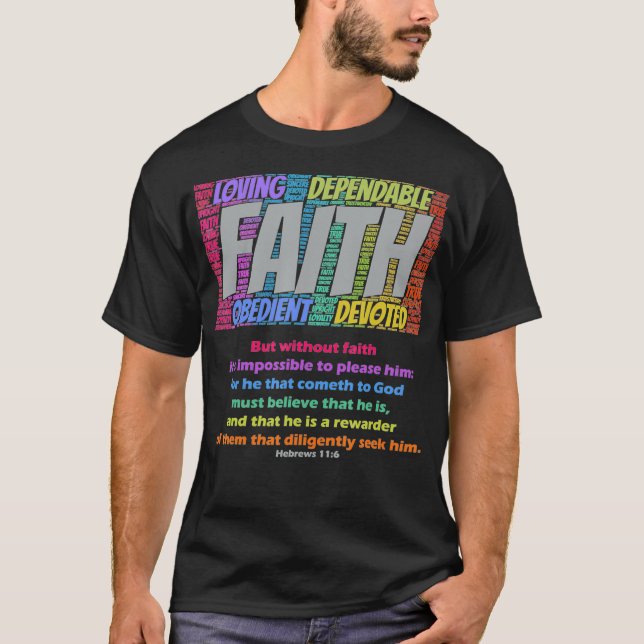 Camiseta FE EN JESÚS Hebreos 116 Escrituras Bíblicas Verse (Anverso)