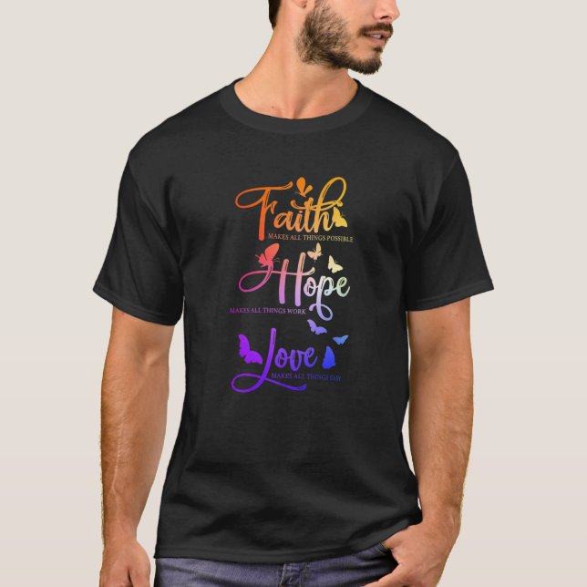 Camiseta Fe Esperanza Amar A Jesús Por Las Mujeres Niños (Anverso)