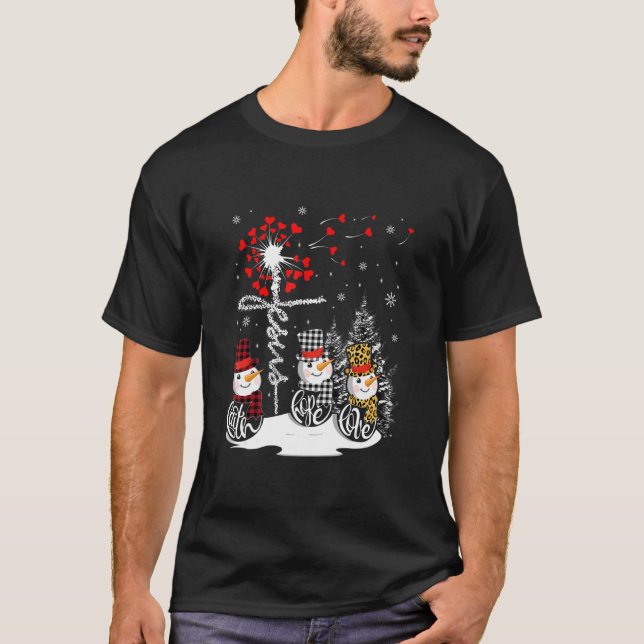 Camiseta Fe Esperanza Amar a Snowman (Anverso)