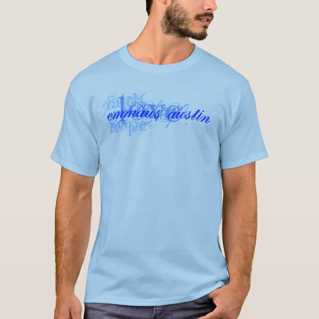 Camiseta Fe, esperanza, amor - Azul (Anverso)