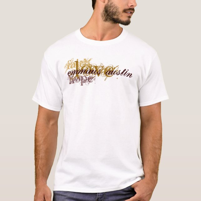 Camiseta Fe, esperanza, amor - Brown - restauración de (Anverso)
