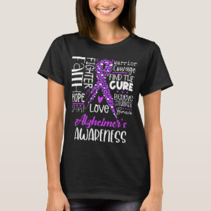 Camiseta Fe Esperanza Amor Cura Conciencia del Alzheimer