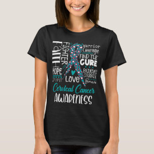 Camiseta Fe Esperanza Amor Cura Conciencia del Cáncer Cervi