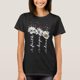 Camiseta Fe Esperanza Amor Jesús Flores Dios Religioso