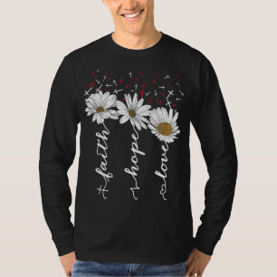 Camiseta Fe Esperanza Amor Jesús Flores Dios Religioso