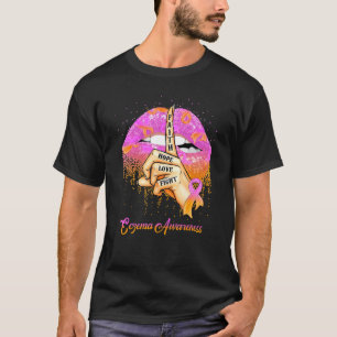 Camiseta Fe Esperanza Amor Lavanda y Cinta Naranja Eczema A