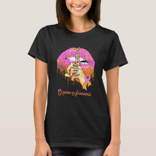 Camiseta Fe Esperanza Amor Lavanda y Cinta Naranja Eczema A