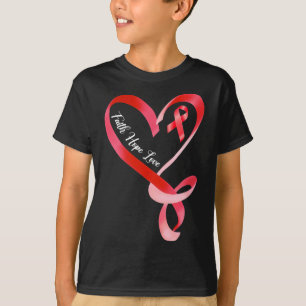 Camiseta Fe Esperanza Amor Listón Rojo Conciencia de la Enf