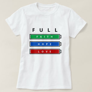 Camiseta Fe - Esperanza - Amor - Personalizable - Lleno