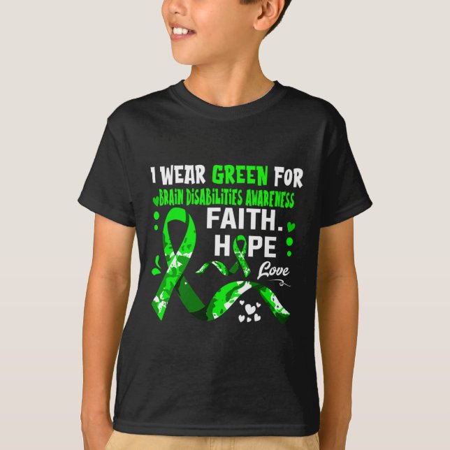 Camiseta Fe Esperanza Amor Que Uso Verde Para Las Discapaci (Anverso)