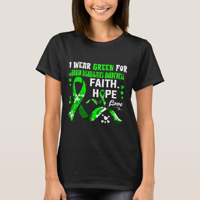 Camiseta Fe Esperanza Amor Que Uso Verde Para Las Discapaci (Anverso)