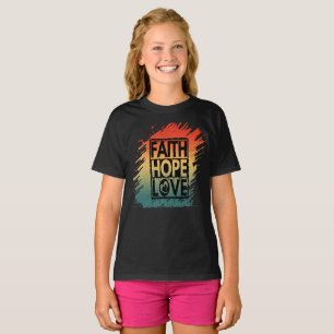 CAMISETA FE ESPERANZA AMOR VERSO INSPIRACIONAL MOTIVADOR