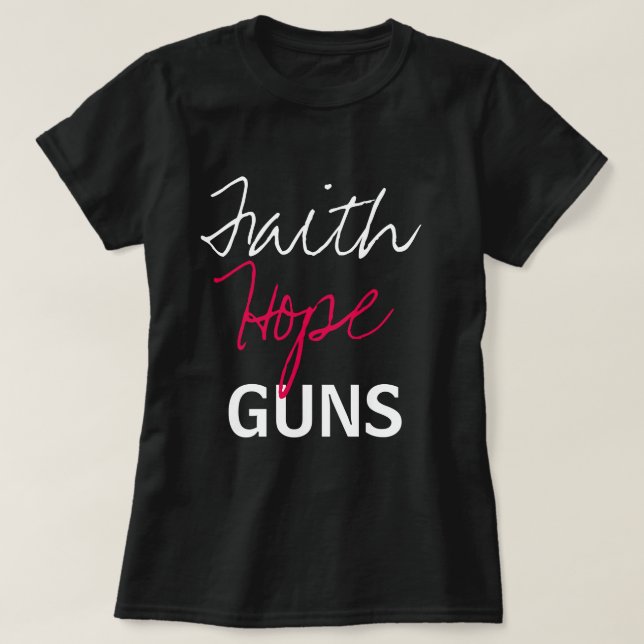 Camiseta Fe, esperanza, armas (Diseño del anverso)
