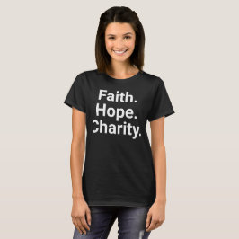 Camiseta Fe Esperanza Caridad Tipografía Cristiana Minimali