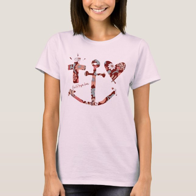 Camiseta Fe, esperanza, símbolos de amor (Anverso)