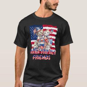 Camiseta Fe Familia Amigos Gatos Patriótico 4 de Julio