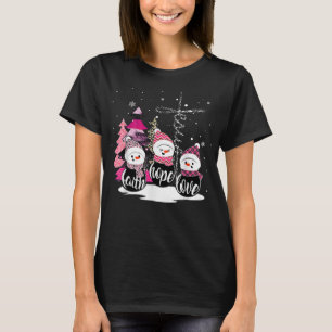 Camiseta Fe Hope Love Snowman Jesus Xmas Tree Christian