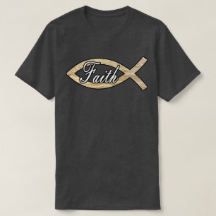 Camiseta Fe Ichthys Cristianismo Símbolo de Pez Arena