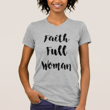 Camiseta Fe-Llena del cuello barco de la mujer