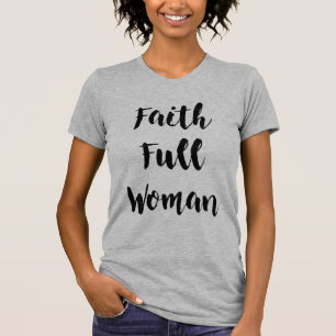 Camiseta Fe-Llena del cuello barco de la mujer