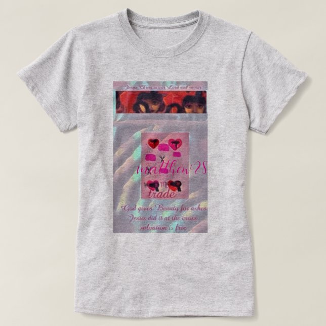 Camiseta fe, mujeres, belleza (Diseño del anverso)