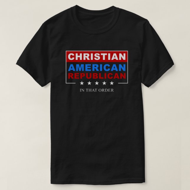 Camiseta Fe patriótica republicana cristiana norteamericana (Diseño del anverso)