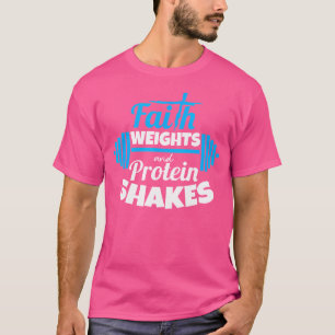 Camiseta Fe Pesos Y Batidos De Proteínas Fisicoculturista C