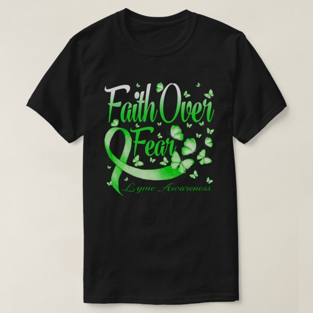 Camiseta Fe por miedo Lyme Awareness Butterfly (Diseño del anverso)