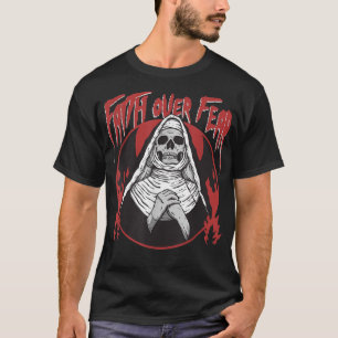 Camiseta Fe por miedo Skeleton Malvado Nun Satanic Gótico H