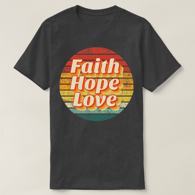 Camiseta Fe Retro Esperanza Amor (Diseño del anverso)