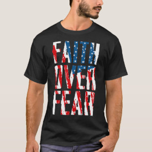 Camiseta Fe Retro Por Miedo A La Cruz Cristiana Estadounide