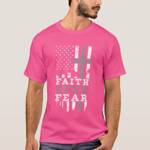 Camiseta Fe Sobre El Miedo Cruz Cristiana Tee Jesucristo B
