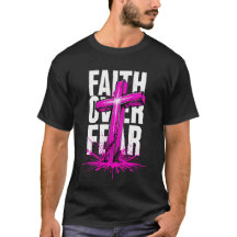 Fe sobre el miedo Neon Cross Graphic T-Shirt