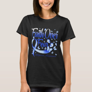 Camiseta Fe sobre miedo Alopecia Conciencia mariposa