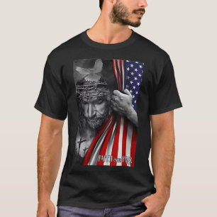 Camiseta Fe sobre miedo Dios Jesús Bandera Cristiana Gracio