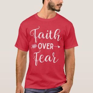 Camiseta Fe sobre Miedo Flecha Letra Bonita Inspiradora