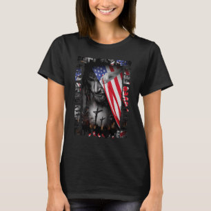Camiseta Fe sobre Miedo, Jesús Bandera Americana Patriota C