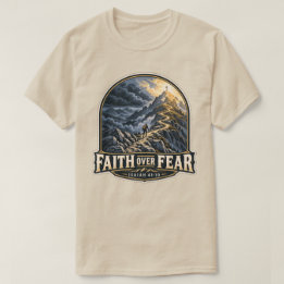 Camiseta Fe sobre Miedo Montaña Isaías 41:10