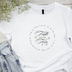 Camiseta Fe sobre miedo Motivador versículo de la Biblia