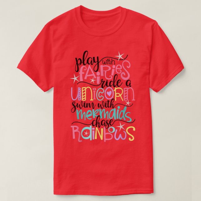 Camiseta Fe, Unicornio, Sirenas y Arcoiris divertidos (Diseño del anverso)