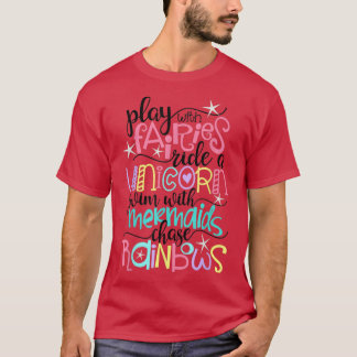 Camiseta Fe, Unicornio, Sirenas y Arcoiris divertidos