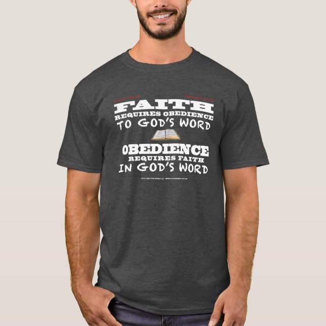 Camiseta Fe y obediencia (oscuras) (Anverso)