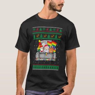 Camiseta Fea Christma Santa & Reindeer En Camión Apoyo LG
