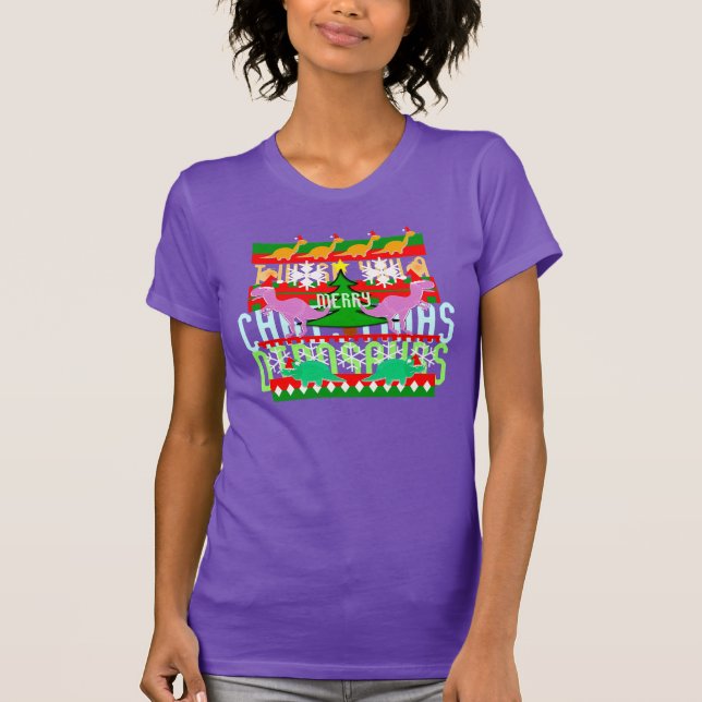 Camiseta fea de los dinosaurios del suéter del (Anverso)