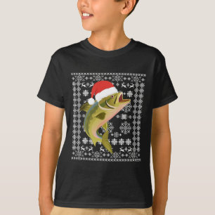 Camiseta fea de Navidad Merry Fishmas Santa Fish F