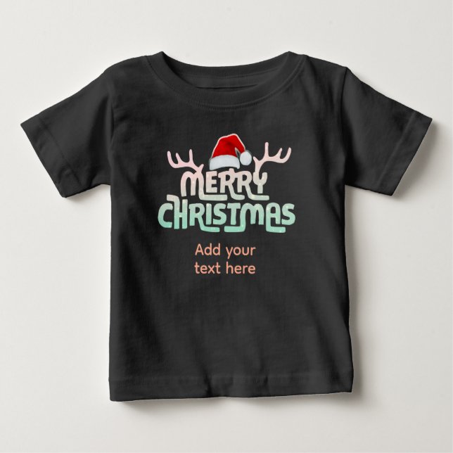 Camiseta fea de Navidad personalizada para bebé y  (Anverso)