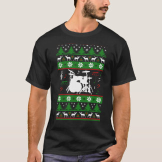 Camiseta fea del navidad de los tambores